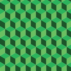 Obraz premium seamless green cube pattern. Colorful design, geometric 3d vector wallpaper