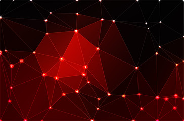 Red brown black geometric background with mesh and lights