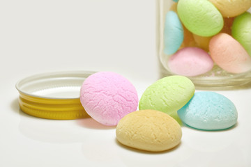 Some delicious deserts in a glass jar and Some delicious deserts