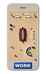 smart phone with office space