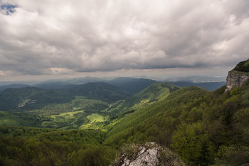 Views of Mala Fatra and Strazovske vrchy from top of Klak, Slovakia