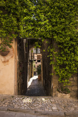 Naklejka premium Floral streets of Spello in Umbria, Italy.