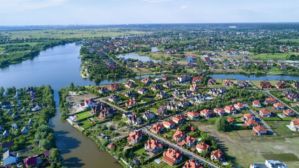 Aerial view of residential neighborhood