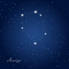 Obraz na płótnie Canvas Auriga constellation at starry night sky