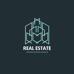 Real Estate logo design template. Corporate branding identity.