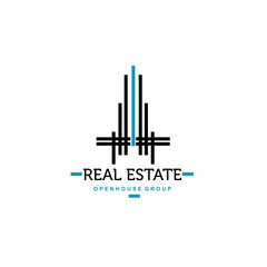 Real Estate logo design template. Corporate branding identity.