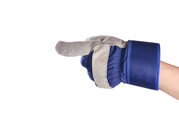 Working mens gloves on white background