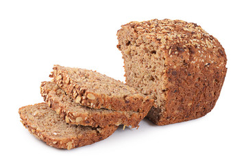 The grain bread isolated on white