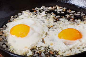 Toasted egg with onions.