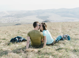 Fototapeta premium Loving couple resting in spring