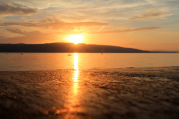 Zachód słońca, Chorwacja Miejscowość Senj © Silent26
