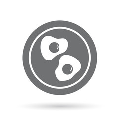 Icon fried eggs on a plate with gray on a white background