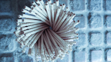 Abstract wooden toothpicks