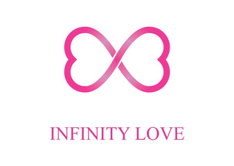 Infinity Love Logo Design Template. Flat Style Design. Vector Illustration