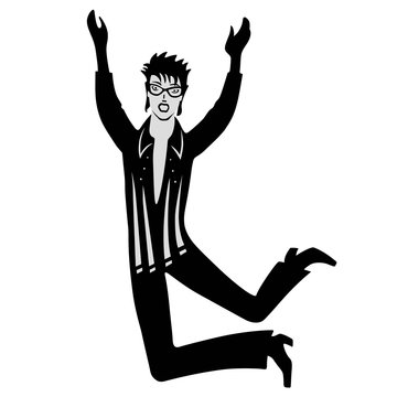 recommend clip art: Dancer, singer (man) jumps