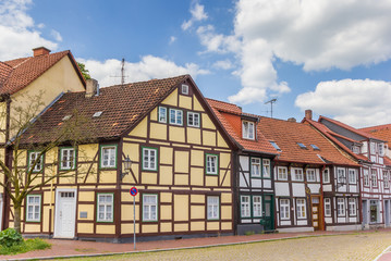 Colorful half-timbered houses in the historic center of Hameln