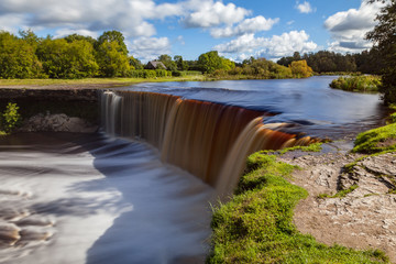 Obraz premium Jagala is the biggest waterfall in Estonia. Long exposure day shot.