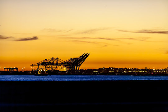 Cargo Ship Sunset