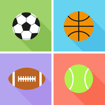 Image of sports balls. Flat design