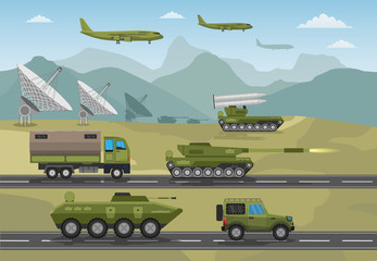 Military big set base infographics background with army for the war