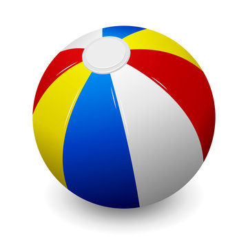 Colorful beach ball isolated on white background.