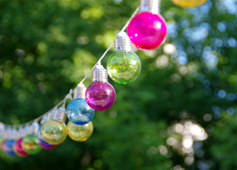 Colorful glass bulbs