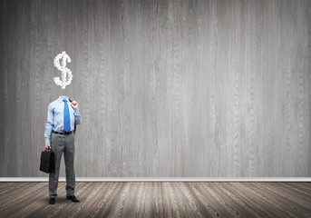 Obraz premium He is always thinking about money