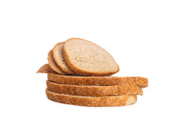Loaf of sliced bread isolated on white background
