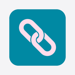 Link single icon.Chain link symbol. Icon link to the source.
