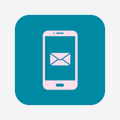 Smartphone email or sms icon. Mobile mail sign symbol.