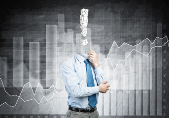 Pensive headless businessman