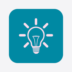 Light lamp sign icon. Idea bulb symbol. Flat design style.