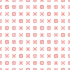 Seamless vector geometrical pattern with circles pastel endless background with hand drawn textured geometric figures. Graphic illustration, print for wrapping, background, cover, surface