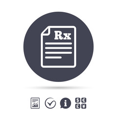 Medical prescription Rx sign icon. Pharmacy.