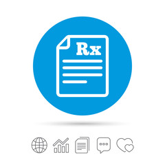Medical prescription Rx sign icon. Pharmacy.
