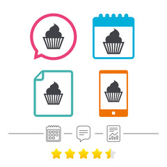 Muffin sign icon. Cupcake symbol.