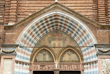 Facade of Sant'Anastasia Church in Verona, Italy.