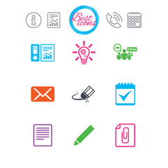 Office, documents and business icons.