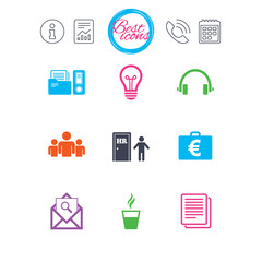 Office, documents and business icons.