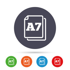 Paper size A7 standard icon. Document symbol.