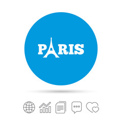 Eiffel tower icon. Paris symbol.