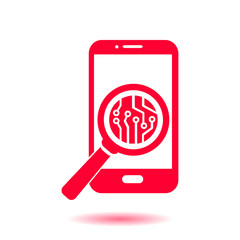 Electronic circuit of technological device. Technology scheme square symbol. 