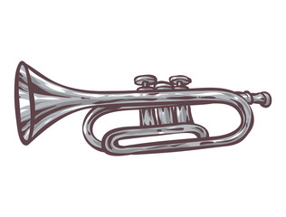 Obraz na płótnie Canvas Gray Trumpet Isolated on a White