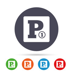 Paid parking sign icon. Car parking symbol.