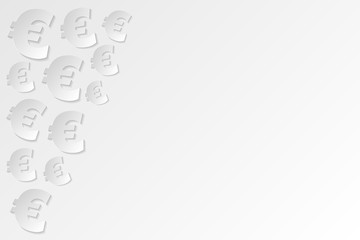 Euro symbols on bright background. Vector illustration.