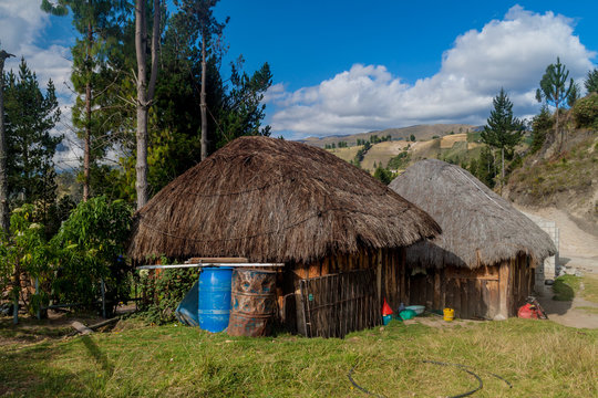 Small huts in Guayama village, Ecuador