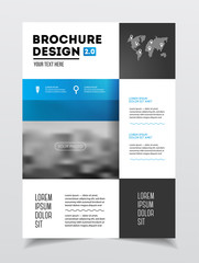 Business Brochure design. Annual report vector illustration template. Flyer corporate cover. Business presentation with photo and geometric graphic elements.