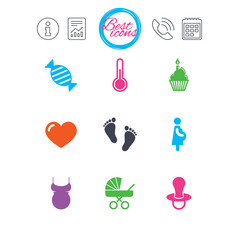 Pregnancy, maternity and baby care icons.