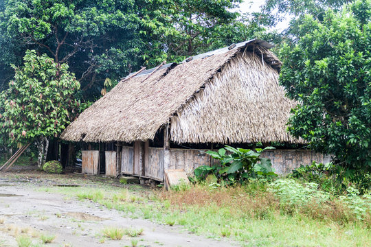 Small house in Nuevo Rocafuerte village, Ecuador