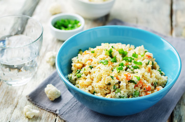 Carrot green pea fried cauliflower